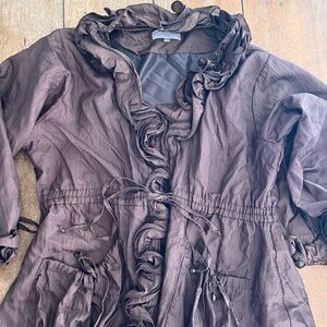 1990s vintage Pretty Angel Chocolate Ruffled Trench Coat